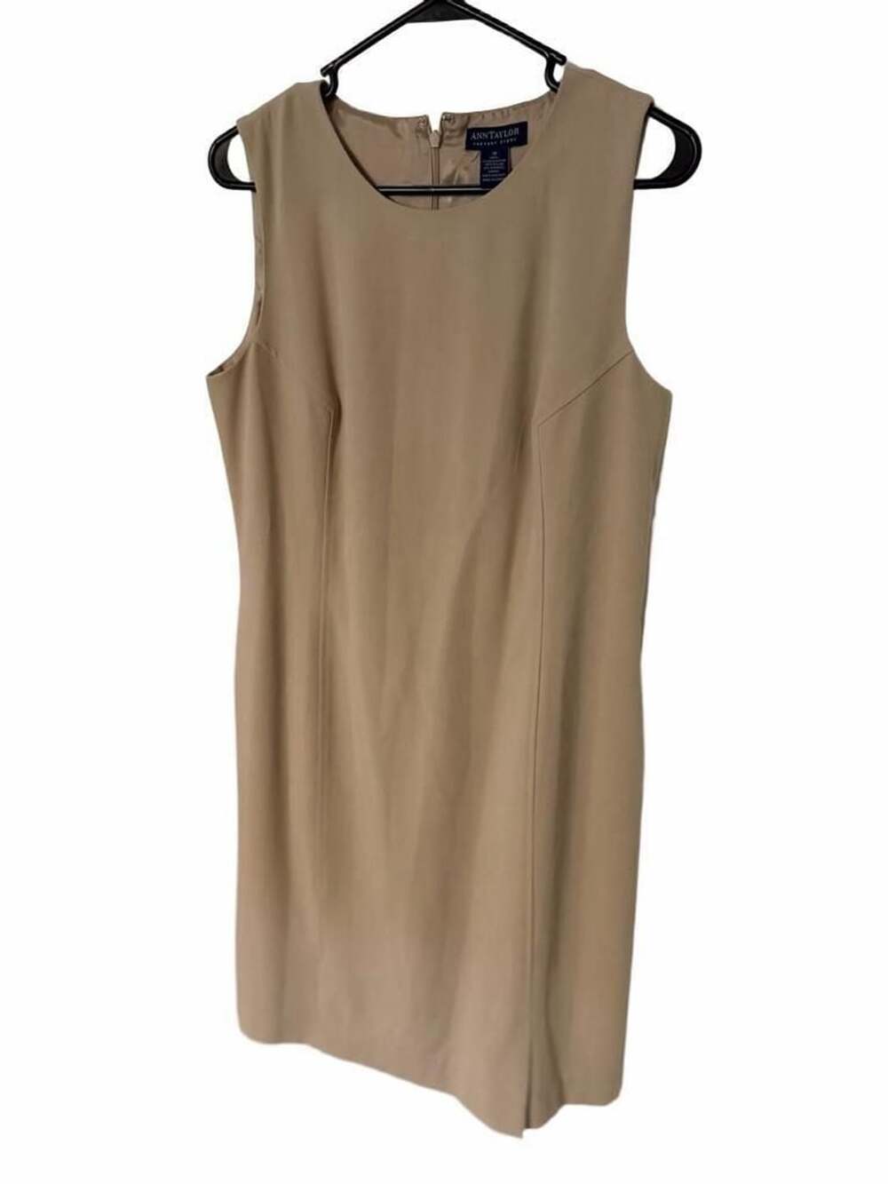 Ann Taylor Factory Store Sleeveless Sheath Dress Tan Beige Size 12 New With Tags